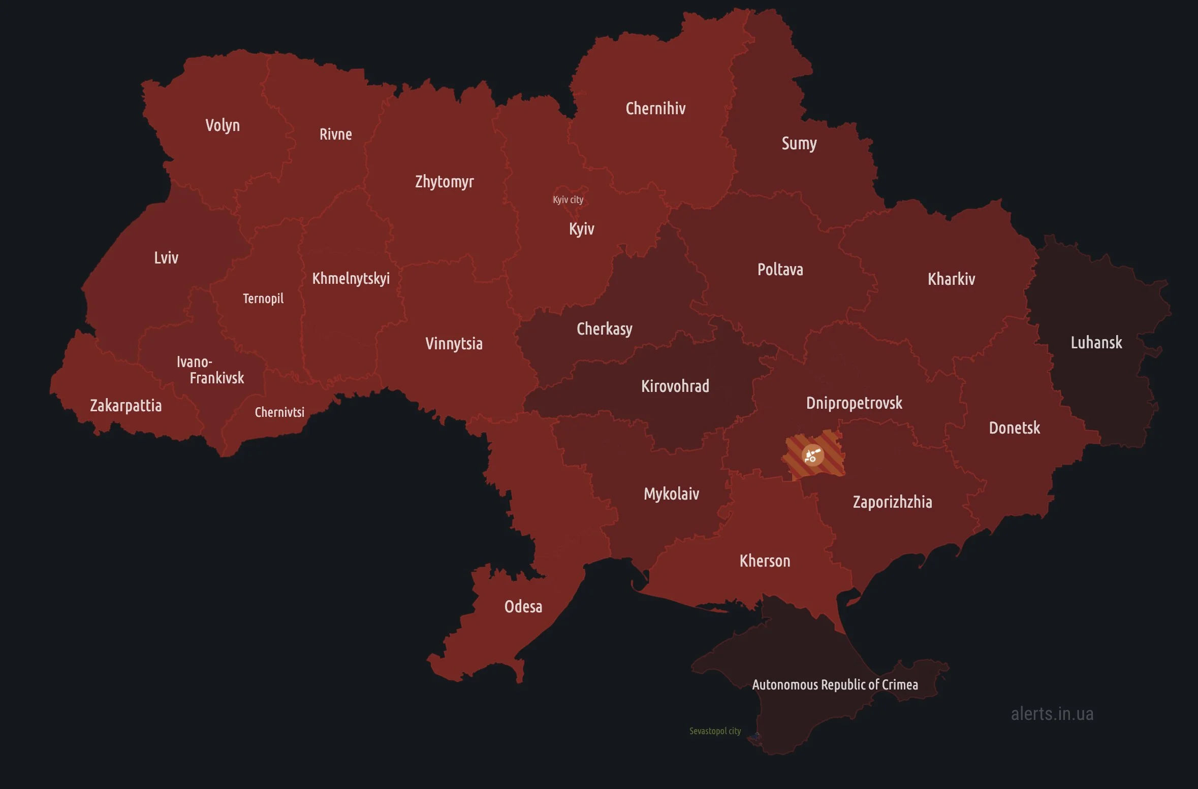 Nationwide Air Raid Alert Active in Ukraine, Russian Missiles Inbound