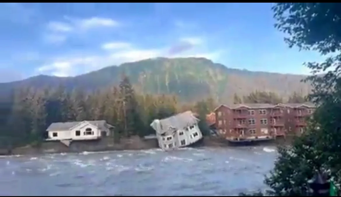 Major Flooding Sweeps Away Houses After Suicide Basin Release, Juneau, Alaska