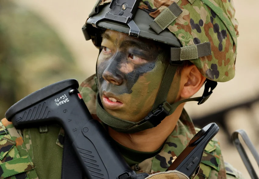 Japanese Marines Conduct Island Combat Drill