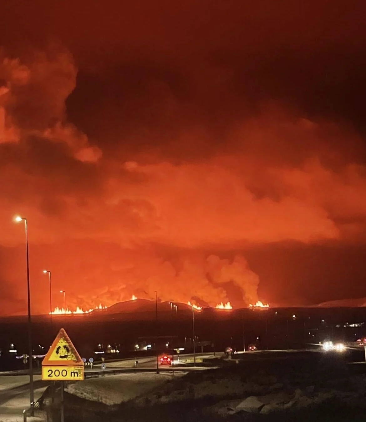 Volcano Erupts, Emergency Crews Flee Grindavik, Iceland
