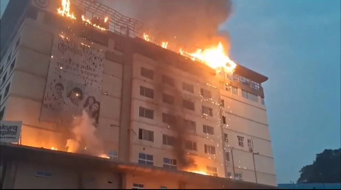 Ankura Hospital Engulfed in Flames, Hyderabad, India