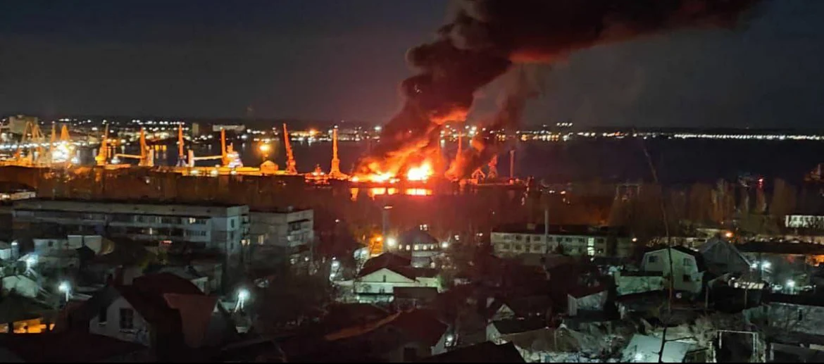 Ship Carrying Iranian Munitions Reportedly Struck in Feodosia, Crimea