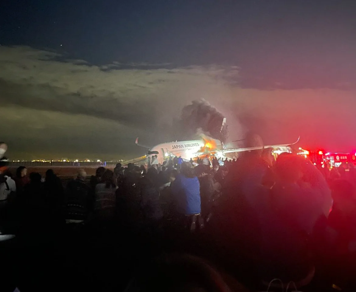 Japanese Passenger Plane Collides With Coast Guard Aircraft, Haneda Airport, Tokyo