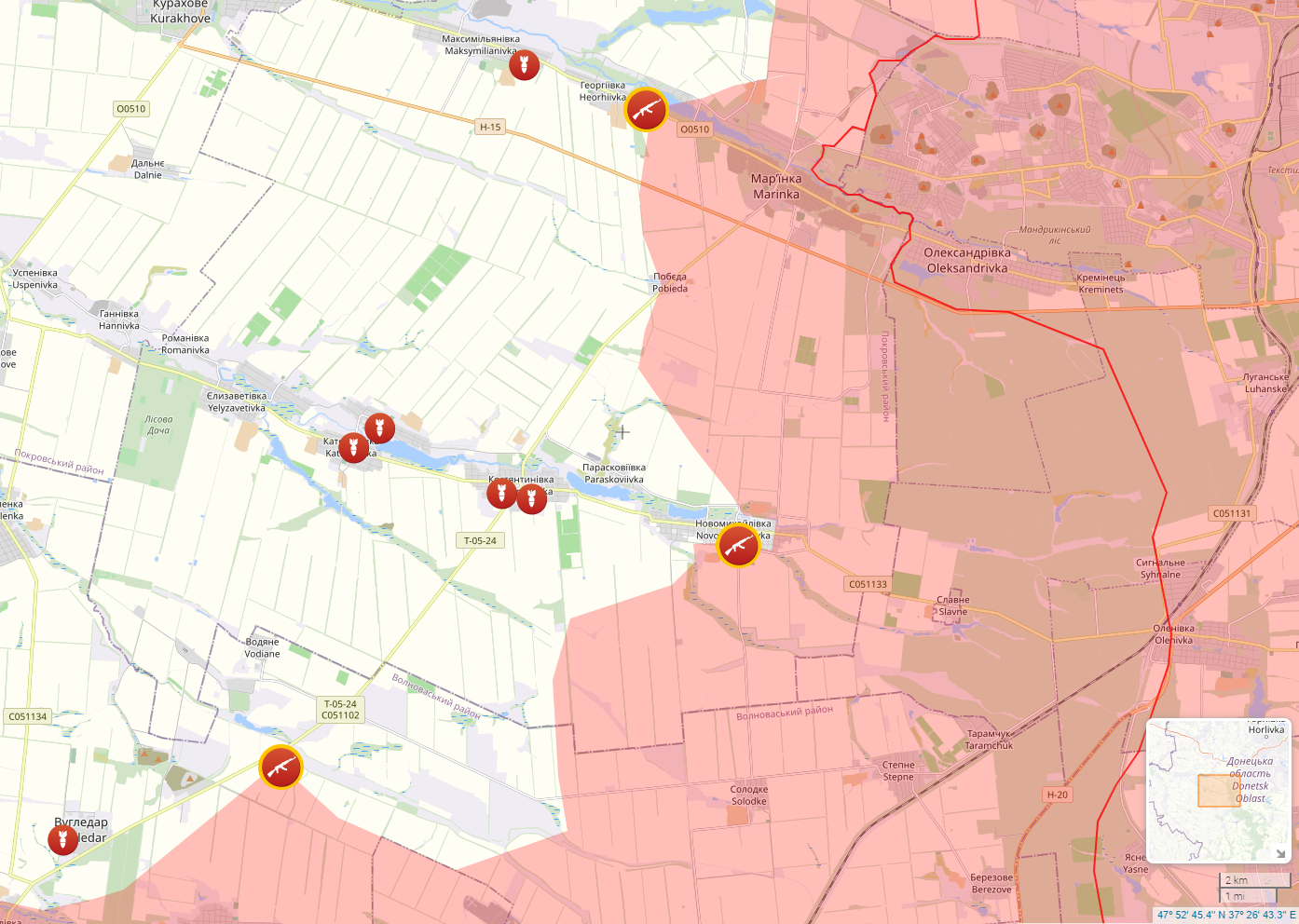 Russian Ground Forces Seize Novomykhailivka, Donetsk Oblast, Ukraine