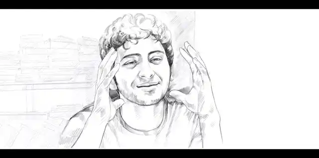 Walter in a screen grab from the motion teaser of <i>Meendum Oru Kadhal Kadhai</i>