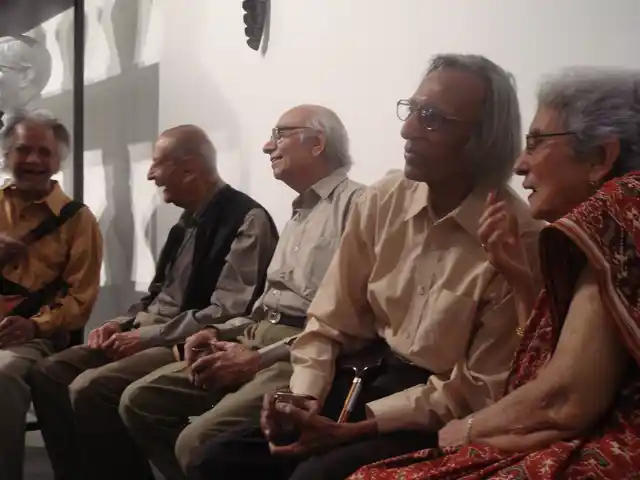 Tyeb Mehta, second from right. (Photo Courtesy: Facebook/<a href="https://www.facebook.com/pages/Artist-through-the-lens/971453229549462?sk=photos_stream">Artist through the lens</a>)