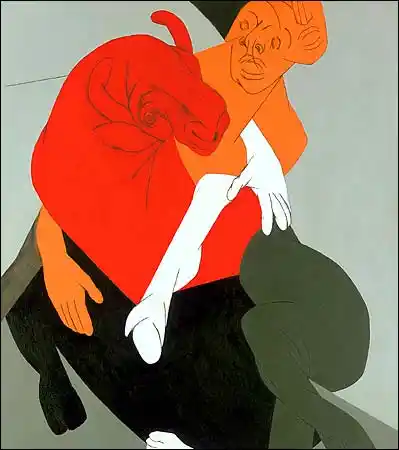 ‘Mahisasura’, a Tyeb Mehta painting was the first Indian painting to cross the million dollar mark. (Photo Courtesy: Sahar Zaman)