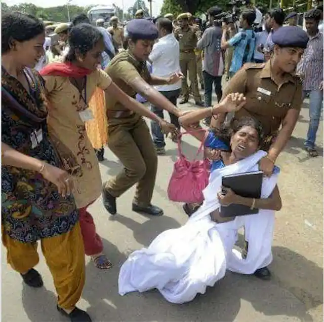 Along with her comrades, Banu has protested and taken a beating for transgender reservation and for them to be able to appear for the public service commission exams. (Photo Courtesy: Grace Banu)