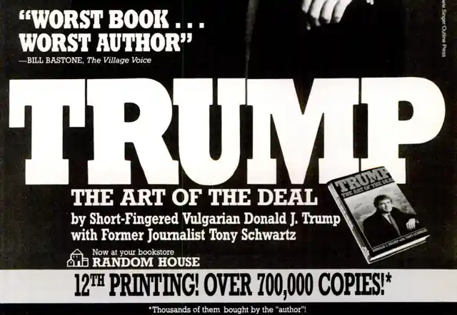 A satirical ad for <i>The Art of the Deal </i>in Spy magazine. (Photo Courtesy: Spy Magazine)