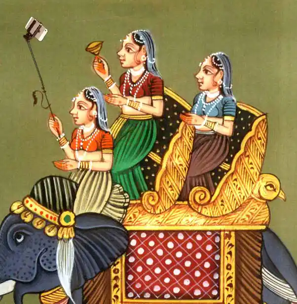 When you want to be in the frame, but you also gotta ride an elephant. (Photo Courtesy: Tumblr/<a href="http://selfiegods.tumblr.com/">Gods taking Selfie</a>)