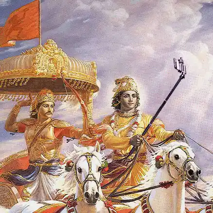Krishna using the selfie stick to document the great war and hence becoming a pioneer in creating viral content. (Photo Courtesy: Tumblr/<a href="http://selfiegods.tumblr.com/">Gods taking Selfie</a>)