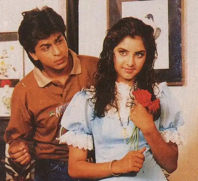 Divya was the biggest sensation in Bollywood during the early 90s. Seen here with Shah Rukh Khan.