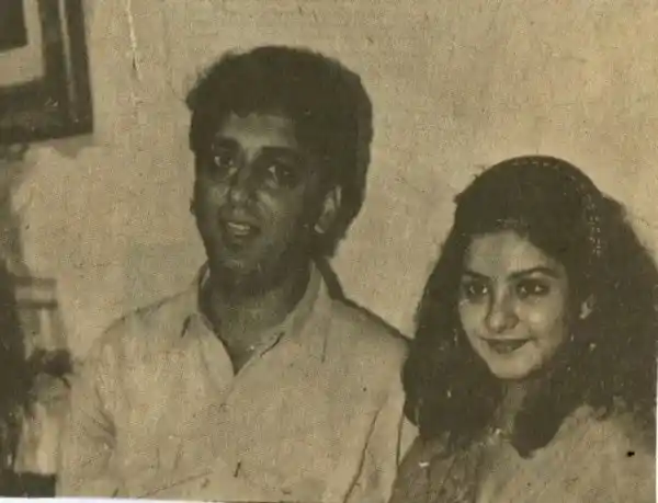 After 23 Years Divya Bharti S Still Remains A Mystery The Filmmaker Sajid Nadiadwala With Divya Bharti Photo Courtesy Divyabhartiportal