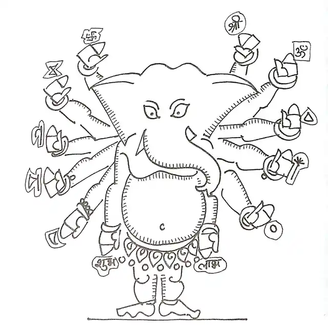 The image of Ganesha, his stories and his rituals. (Photo courtesy: <i>99 Thoughts On Ganesha</i>, Jaico Publishing House)