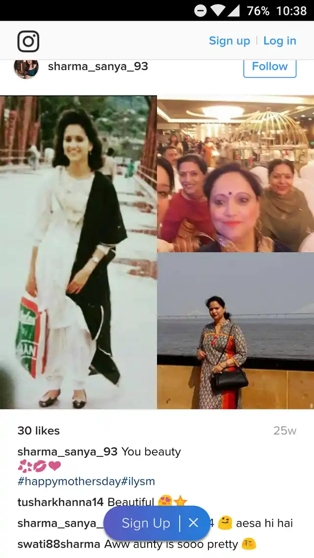 Fake Sanya Sharma’s profile