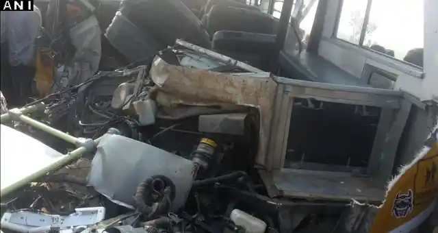 The bus accident happened in Etah, Uttar Pradesh. (Photo: ANI)