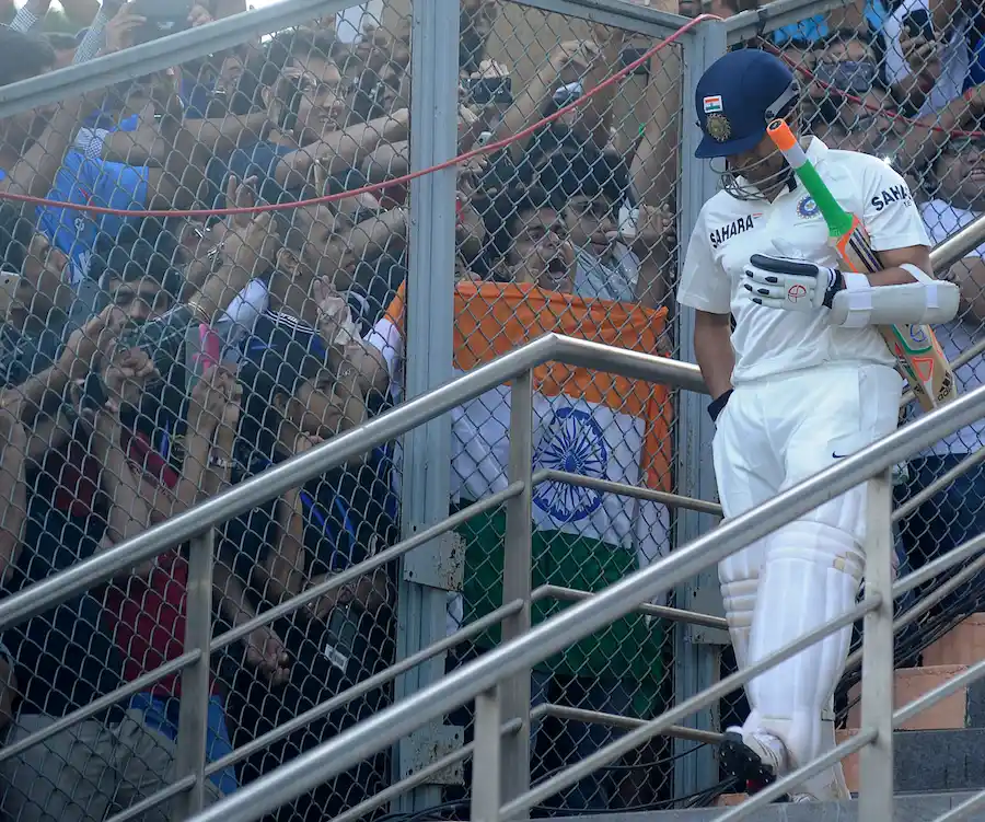 Sachin Tendulkar walks out to bat in his final Test. (Photo Courtesy: BCCI)