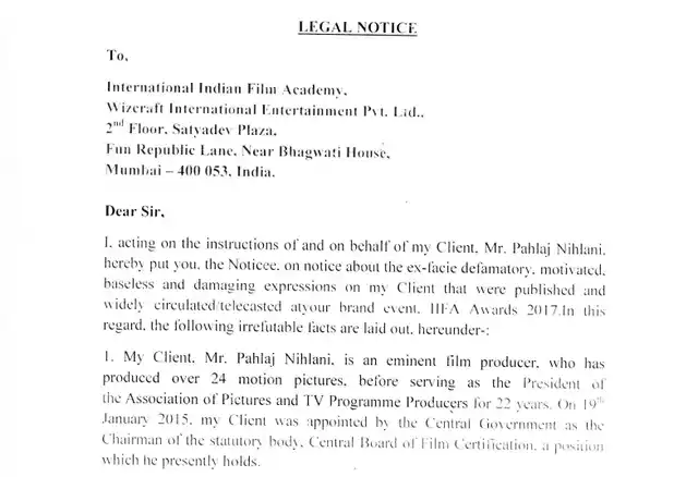 Copy of the legal notice. 
