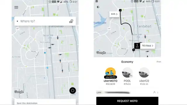 This is how UberMoto shows up. 