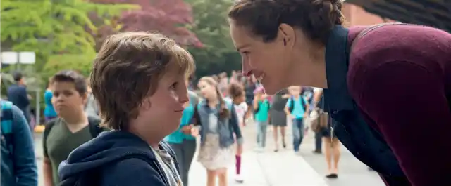 Jacob Tremblay and Julia Roberts in a still from <i>Wonder</i>. 