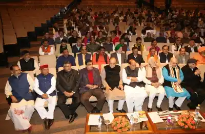 New Delhi: Prime Minister Narendra Modi, BJP president Amit Shah with party leaders during the BJP Parliamentary Party meeting at Parliament House in New Delhi on Dec. 20, 2017. (Photo: Amlan Paliwal/IANS)