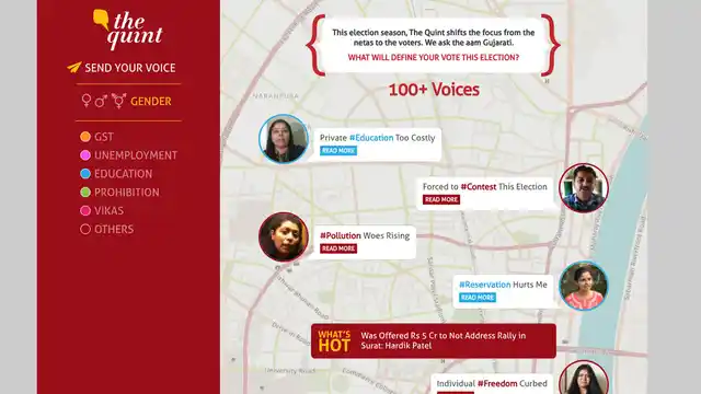 We modeled ‘Voices of Gujarat’ like a chat app with active conversations and expandable details.