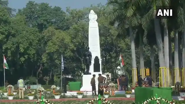 Visuals from Delhi’s Teen Murti where PM Modi and PM Netanyahu will attend ceremony to mark the formal renaming of Teen Murti Chowk .