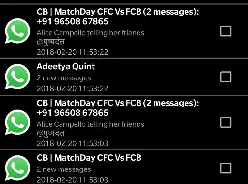 Notification History app doesn’t show the text if there is more than one message. The second message from ‘Adeetya Quint’ is an example 