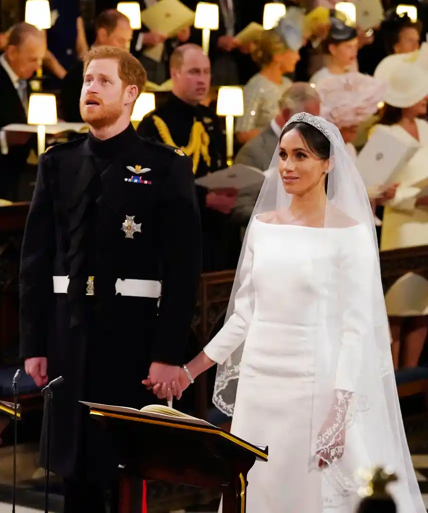 Prince Harry and Meghan Markle during their wedding service at St George’s Chapel in Windsor Castle in Windsor, near London, England, Saturday, 19 May, 2018.