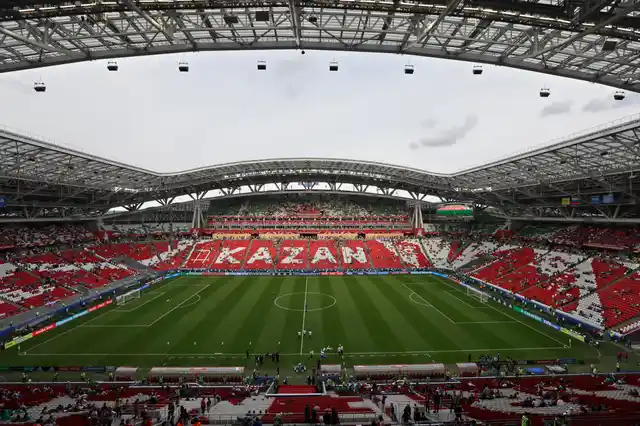 The Kazan Arena, with a capacity of 45,000, has an elegant design and is one of Russia’s most stadiums.