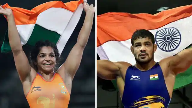 Sakshi Malik (left) and Sushil Kumar (right) are India’s only Olympic medallists in wrestling since 1952.