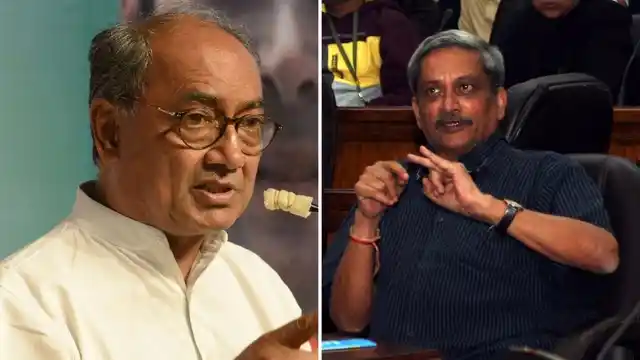 Digvijay Singh’s (L) attempts to secure Goa for the Congress were thwarted by Manohar Parrikar (R) of the BJP who was sworn in as Chief Minister