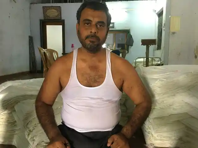 Six months ago, Naushad was forced to sell all his looms and look for work elsewhere. 