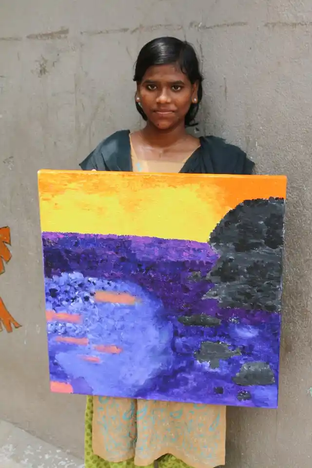 ‘My art paper is always thrown into the garbage, But for the first time it was put up on display in an exhibition with paintings of other talented artists. Feels so special,’ said a happy child.