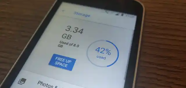 Android Go takes up majority of the storage space on the Nokia 1. 