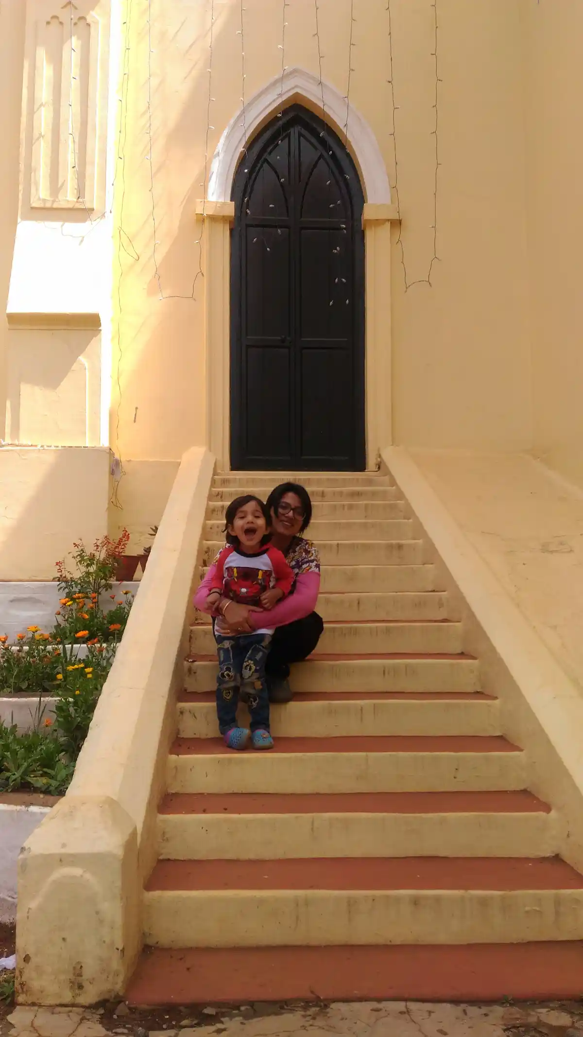 The author with her son.