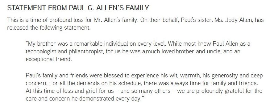 microsoft co founder paul allen dies of cancer at 65 microsoft his