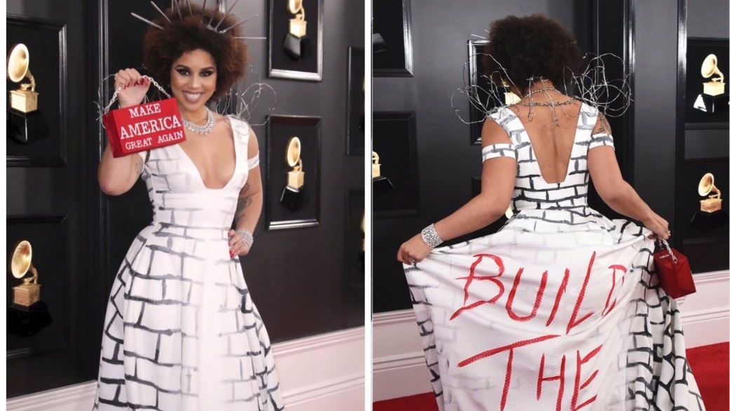 Twitter’s Angry With This Singer’s Border Wall Gown At the Grammys