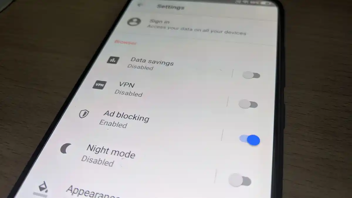 Enable the VPN to start browsing websites via a secure channel.
