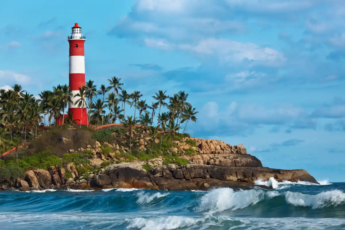 You can climb up the lighthouse at Kovalam beach and get a panoramic view of the Arabian Sea.