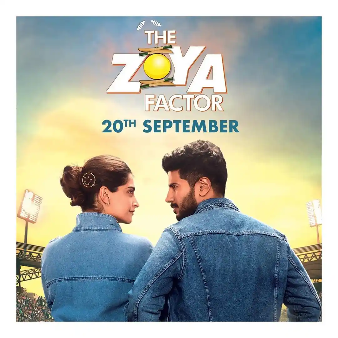 <i>The Zoya Factor </i>poster featuring Sonam and Dulquer.
