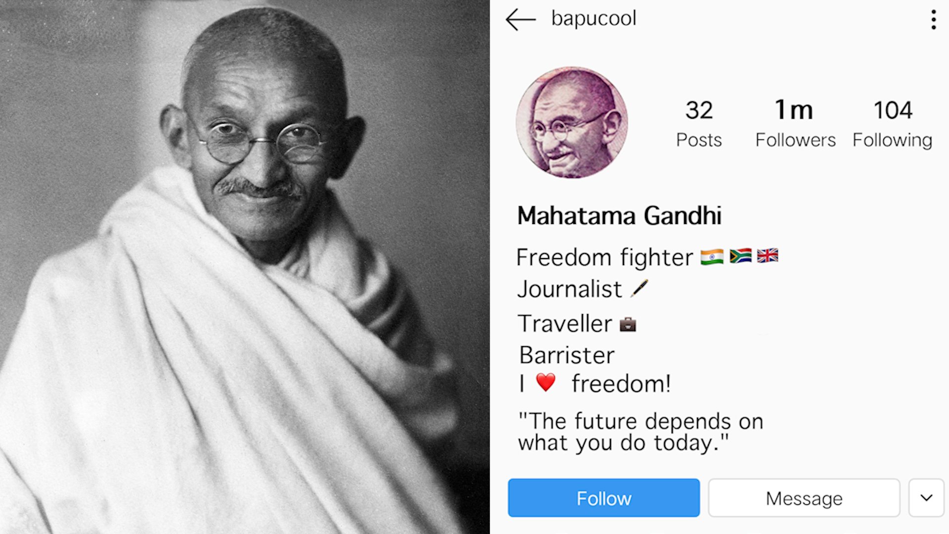 What If Mahatma Gandhi Had a #NoFilter Instagram Account?