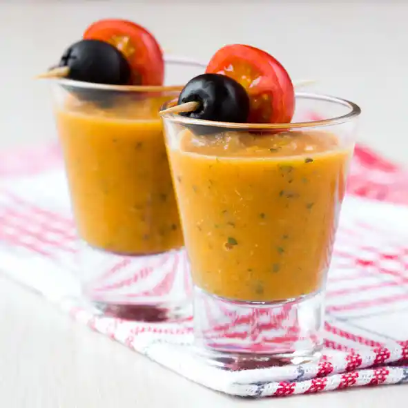 Serve the soup in shot glasses!