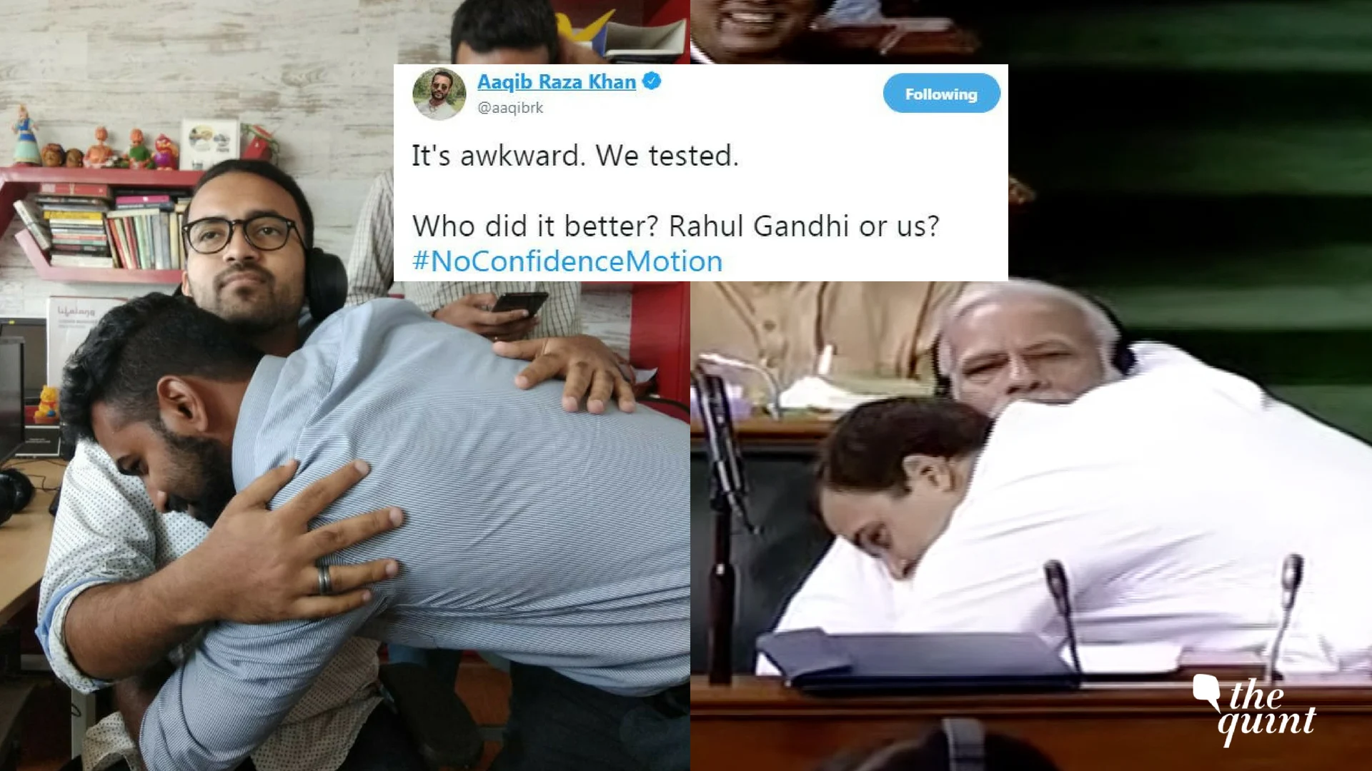 Rahul Gandhi Hugs PM Modi in Lok Sabha After No-Confidence Motion Speech