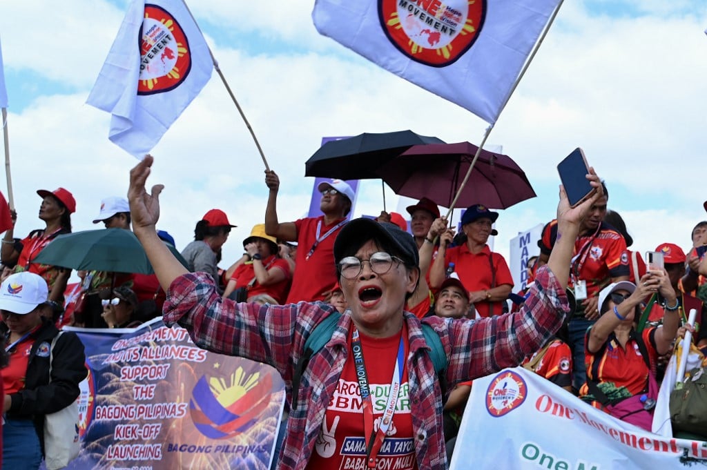 Marcos, Duterte supporters rally in Philippines as family rift deepens