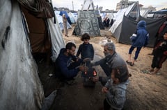 Trapped in Gaza's south, displaced Palestinians languish in winter
