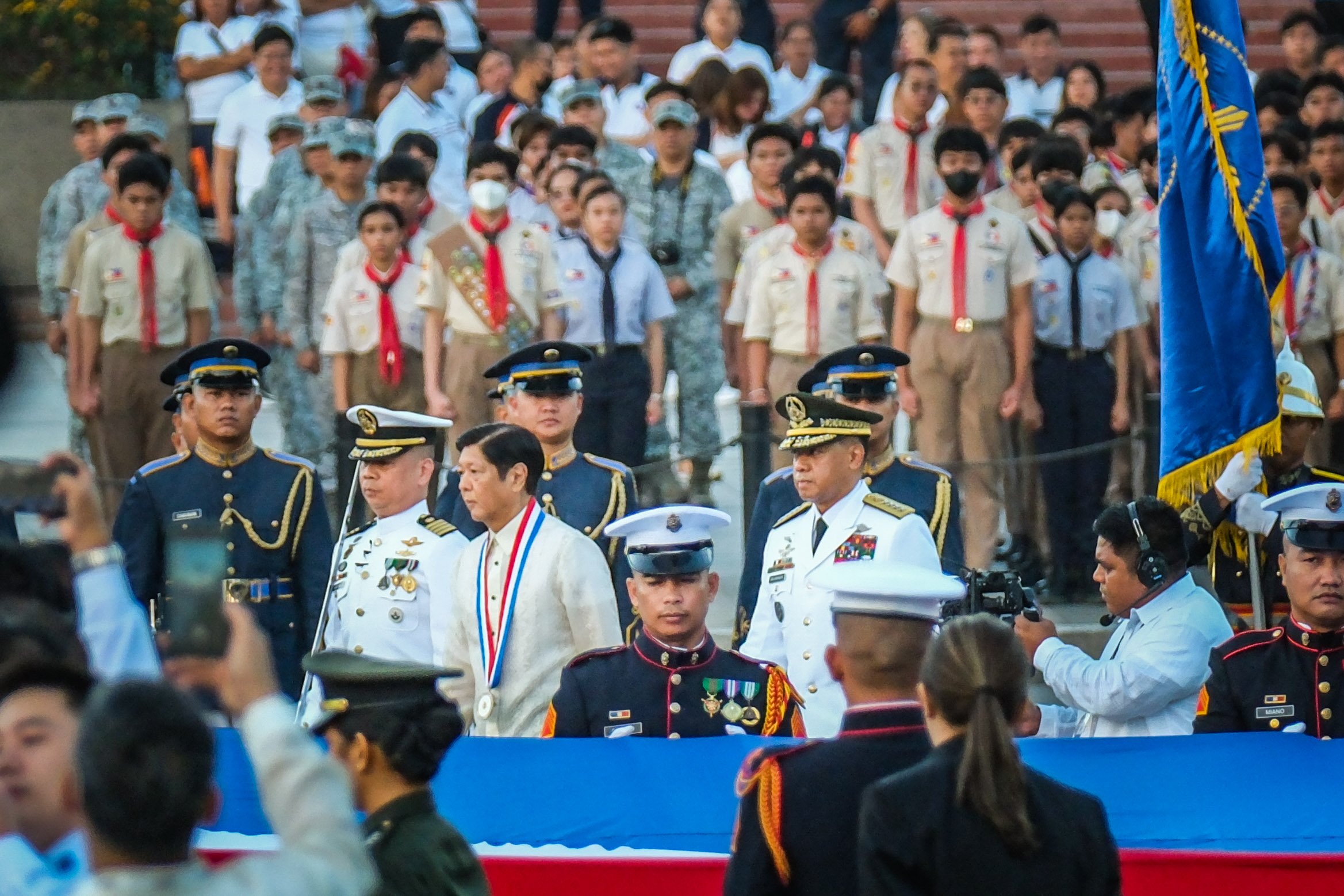 FILE: President Ferdinand Marcos Jr. leads the commemoration of the 127th Rizal Day at Liwasang Rizal in Manila on Saturday, 29 December 2023. He is joined by First Lady Liza Araneta-Marcos, sons Congressman Sandro Marcos, Vinny Marcos, Simon Marcos, Executive Secretary Lucas Bersamin, and Armed Forces of the Philippines Chief of Staff General Romeo Brawner.