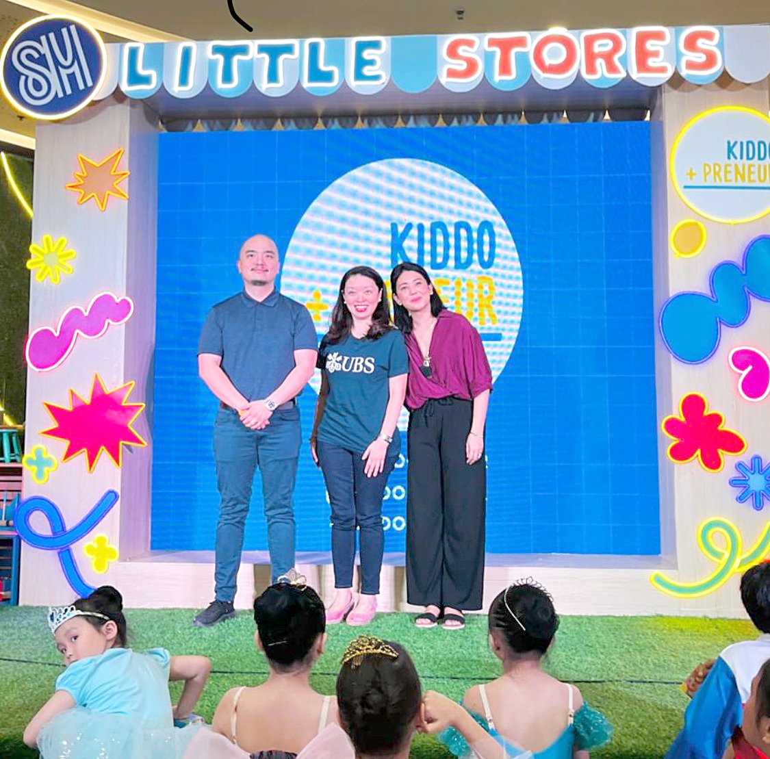 (L-R): Allan Jarantilla, Mall Manager of The Podium; Robby Go, Country Head and Head of Global Markets at UBS, the leading universal bank in Switzerland; and Maiki Oreta, Kiddo-preneur co-founder
