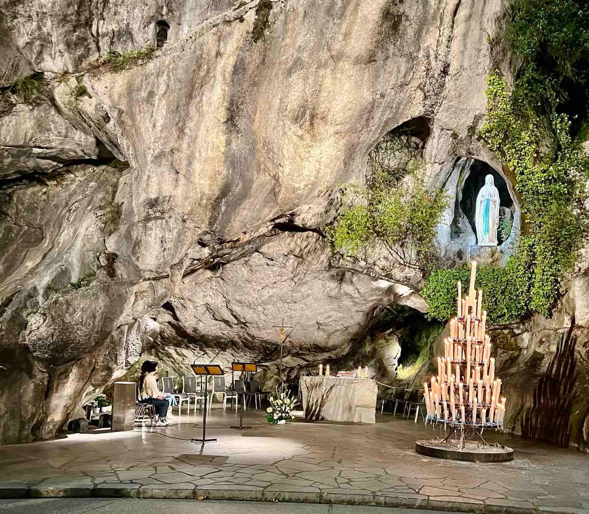 The grotto where it all happened in Lourdes.