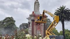Statue toppled as Australians reckon with bloody past